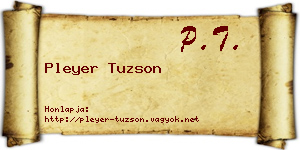 Pleyer Tuzson névjegykártya